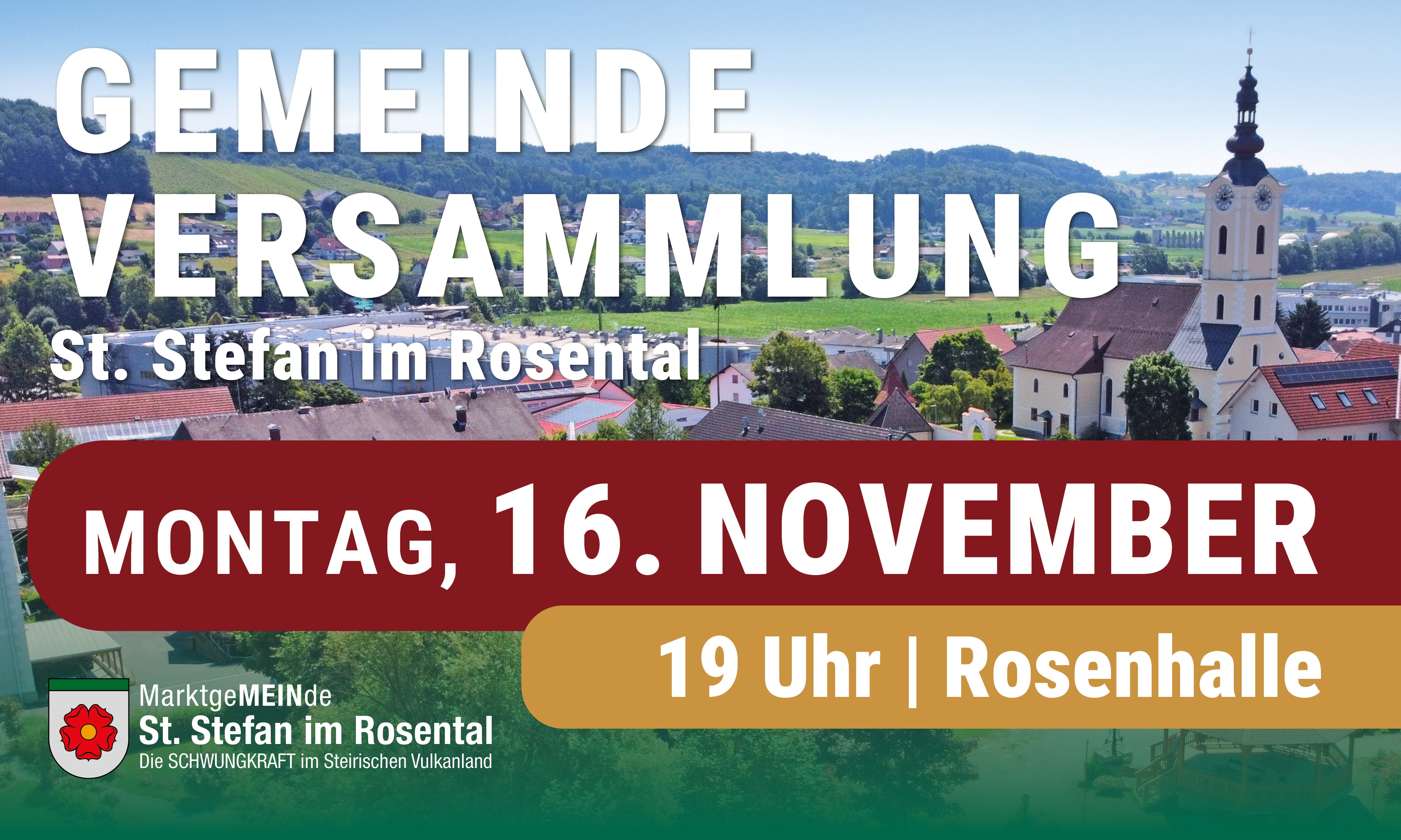 Gemeindeversammlung 16. November 2026 - 19 Uhr