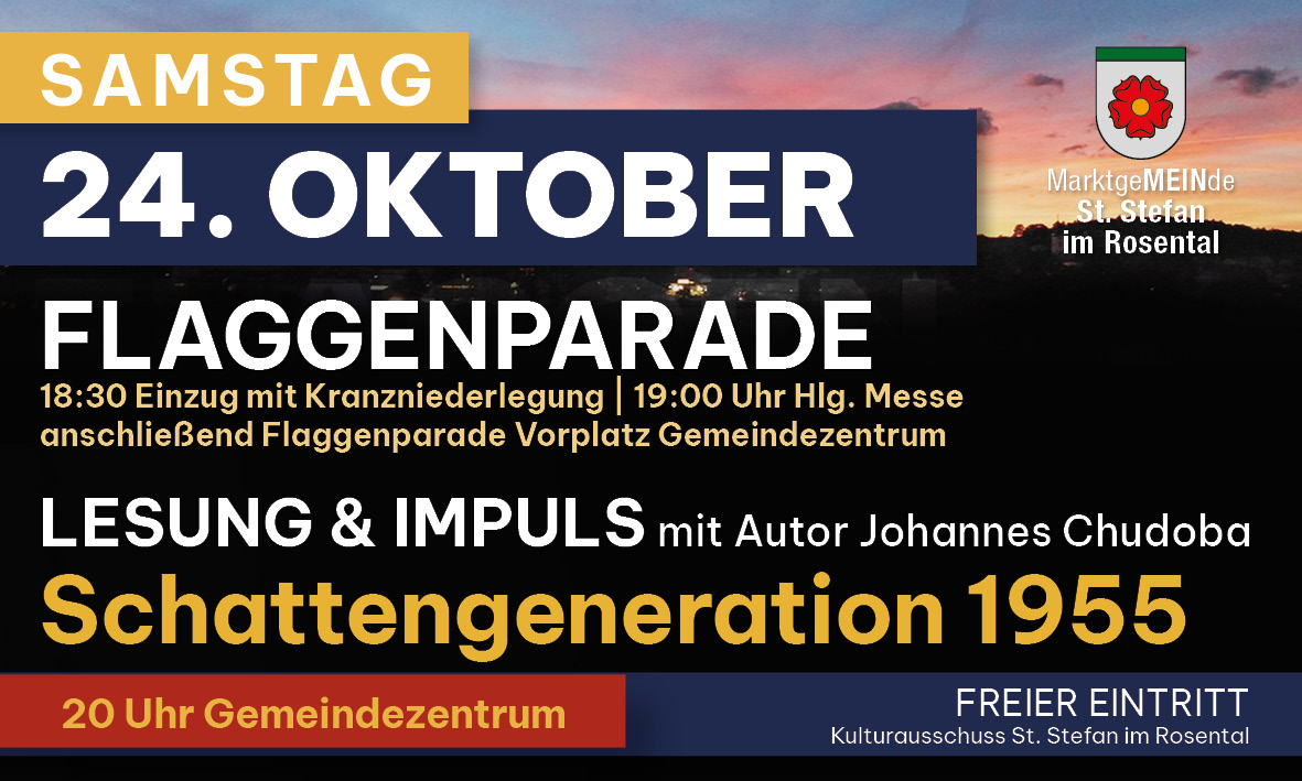 Lesung mit Johannes Chudoba zum Nationalfeiertag